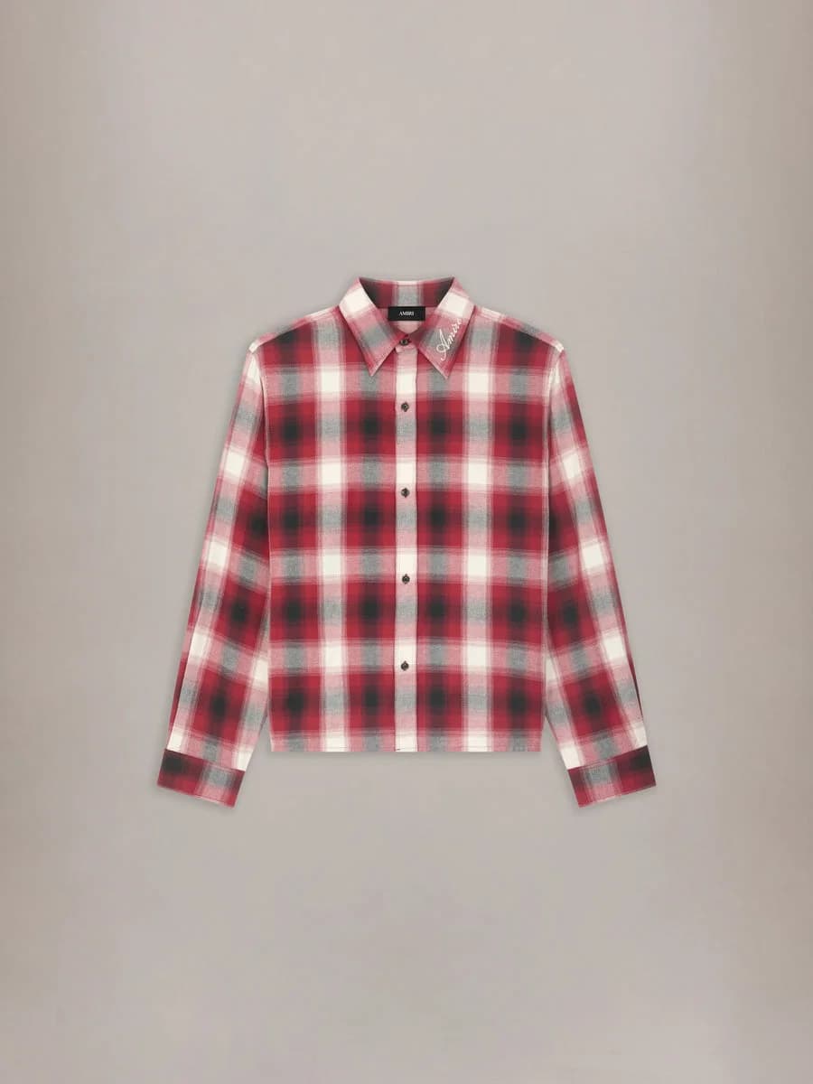 Amiri — OVERSIZED FLANNEL SHIRT - Cherry