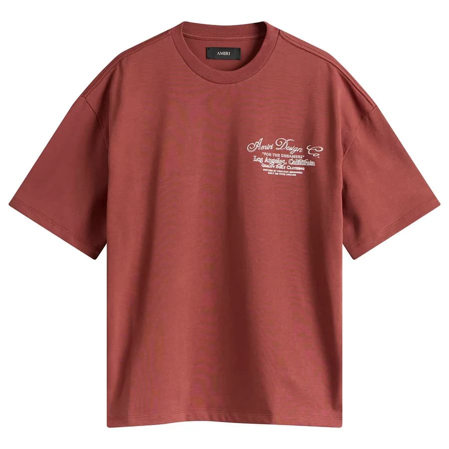 Amiri — Dreamers Chain Stitch T-Shirt — Brick