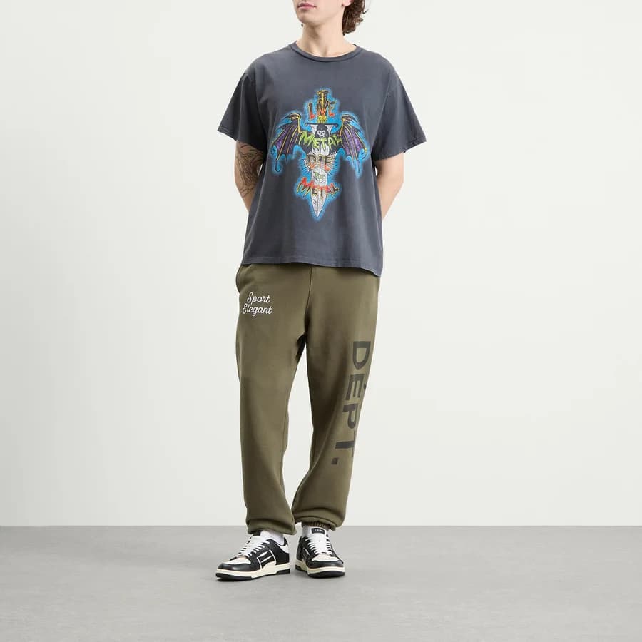 Gallery Dept Team Dept Sweatpant — Faded Olive — on model