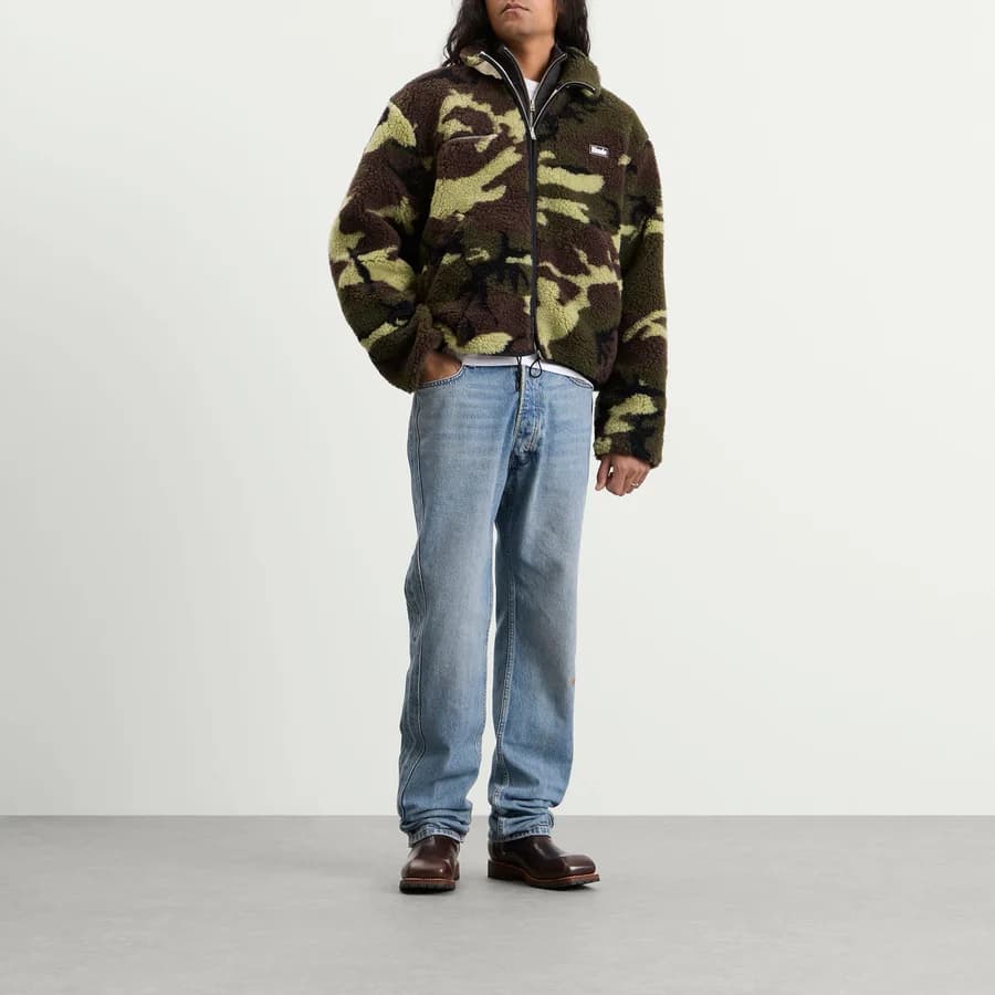Parilla Camouflage Jacket — Green/Brown/Black — on model