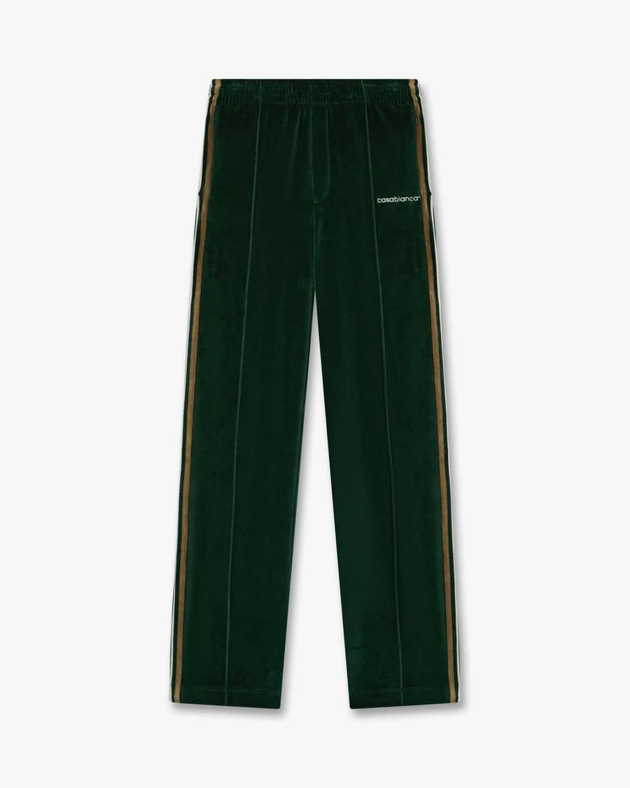 Casablanca — Green & Brown Stripe Velour Track Pants