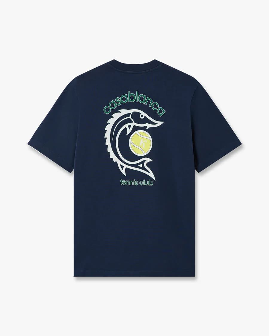 Casablanca — Navy Casa Kaspia New York Tennis Club Short Sleeve T-Shirt