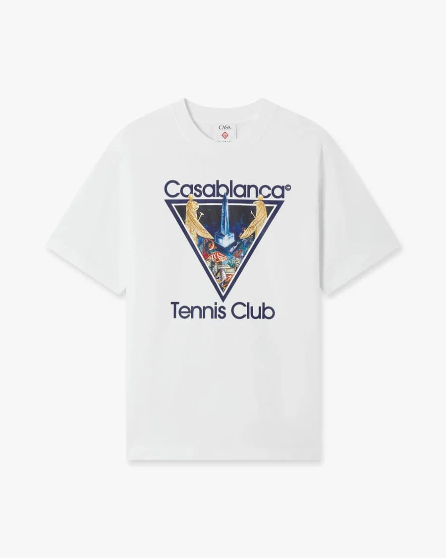 Casablanca — White Monde Perdu Tennis Club Icon Short Sleeve T-Shirt